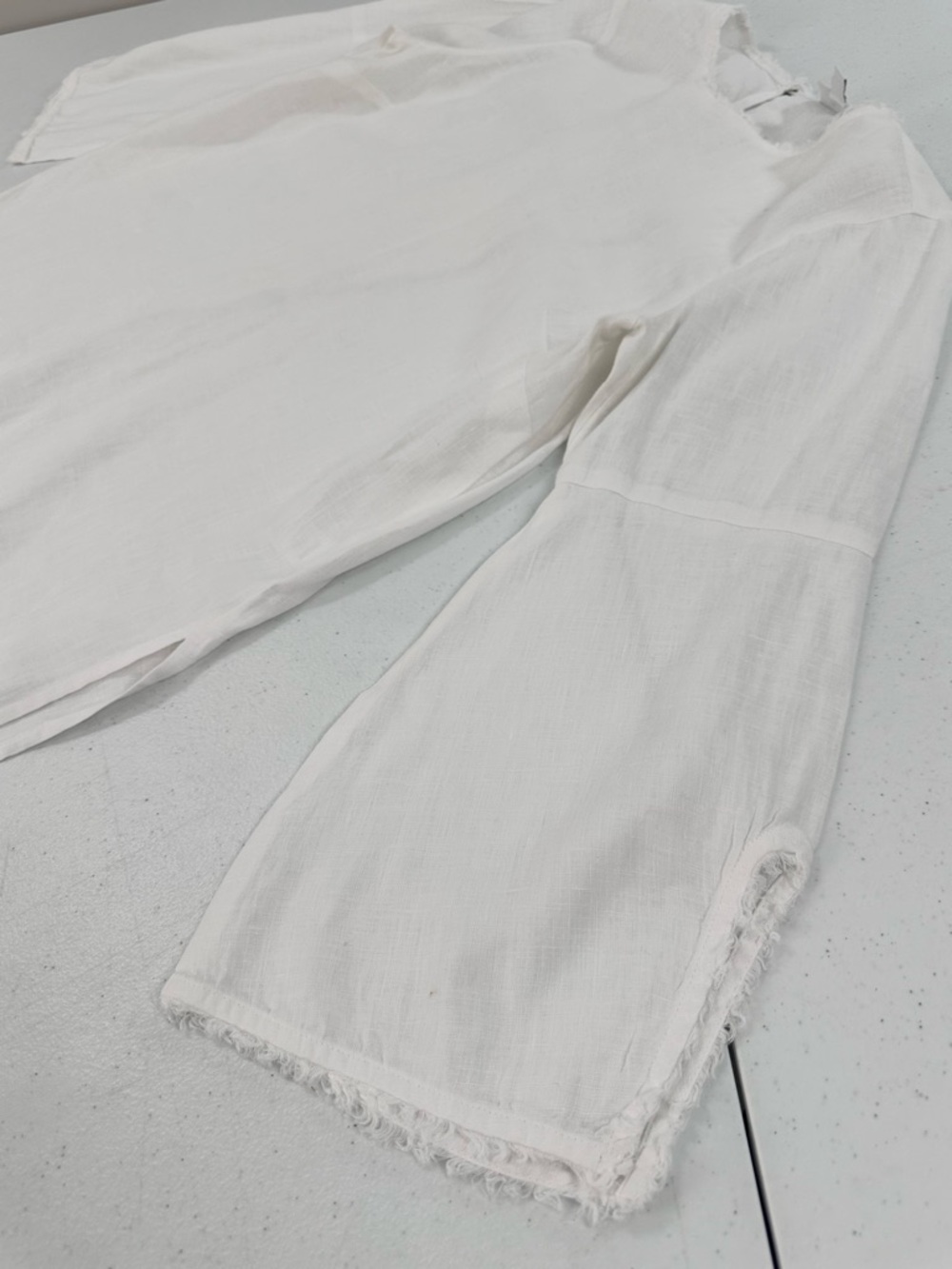J. Jill Love Linen White Tunic Top Coastal Beach Resort Quiet Luxury S - Picture 9 of 13